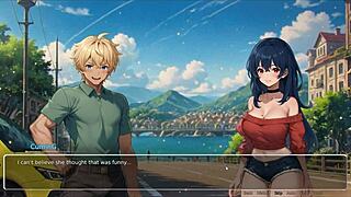 Blurring the Walls Hentai Game Ep 3: Teasing Boyfriend with Voyeurism