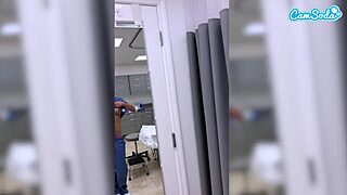 Hot fit milf nurse gets fired after showing her dripping pussy to patients.