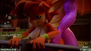 Anime and game based 3D hentai with a dragon and a monster