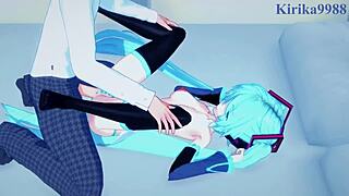 uhh, hatsune miku an' kagamine rin goin' at it hard