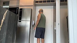 Skinny guy swallows giant cock in deepthroat homemade action