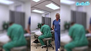 Hot fit milf nurse gets fired after showing her dripping pussy to patients.