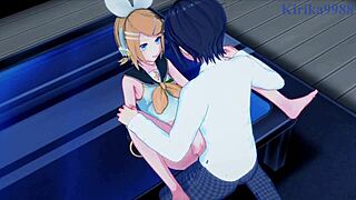 uhh, hatsune miku an' kagamine rin goin' at it hard
