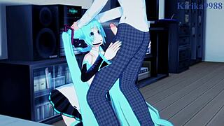 uhh, hatsune miku an' kagamine rin goin' at it hard