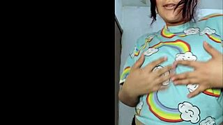 sexy dance of beautiful young woman with big natural tits and curvy ass