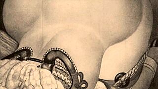 Vintage erotic drawings from retro anime hentai cartoons