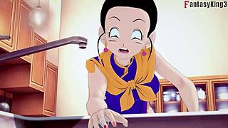 Gohan Nearly Caught Fucking Android 21 and Milking Chichi's Pussy in Fantasyking3 Hentai