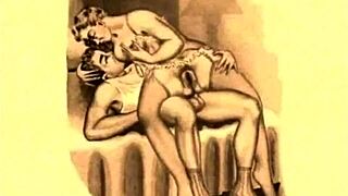 Vintage erotic drawings from retro anime hentai cartoons