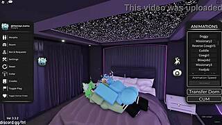 in roblox, a furry gay shemale engages in oral sex with another.