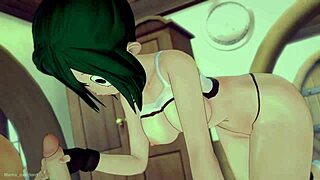 Froppy wet after exercise craves playing with big cock in adult MHA version