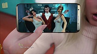 Being a Dik 310 game scene with big tits.