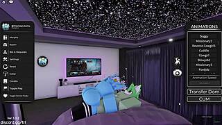 in roblox, a furry gay shemale engages in oral sex with another.