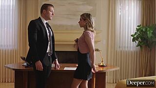 deeper into submission, secretary demi gets dominated and spanked hard