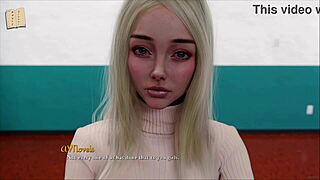 Being a Dik 310 game scene with big tits.