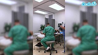 Hot fit milf nurse gets fired after showing her dripping pussy to patients.