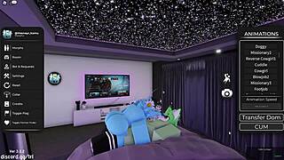 in roblox, a furry gay shemale engages in oral sex with another.