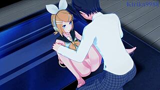 uhh, hatsune miku an' kagamine rin goin' at it hard