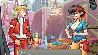 Let's play space rescue code pink, trading with curvy valerie for huge boobs and cum.