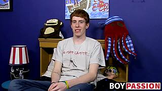 Red-haired guy undergoes casting interview before solo session