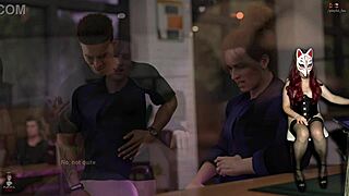 Steps of Debauchery: Pole Dance with Heels, Big Tits, and Upskirt