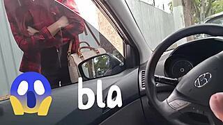 Risky Street Handjob for Public Student