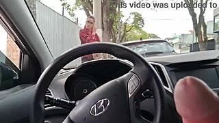 Risky Street Handjob for Public Student