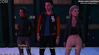 Two Sluts Share Cock Public Outdoor Threesome