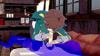 I’m Obsessed with Kazuma’s Blowjob and Cum Scene