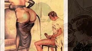 Hey, tjek denne vintage erotiske tegning!