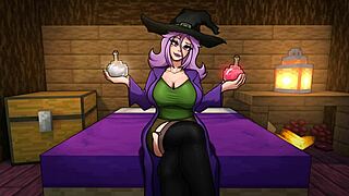 Hey, watch this futanari cock slam Mrechant in Hornycraft parody!