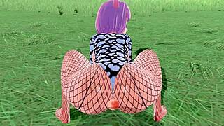 3D Hentai Indian Fantasy with Huge Big Ass Big Tits in Fishnet Getting Handjob to Orgasm