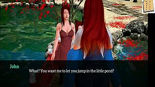 My new family hentai girl gives blowjob to monster cock