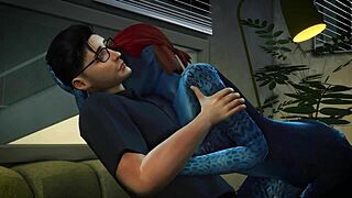 mystique in 3d cartoon anime preview with black character