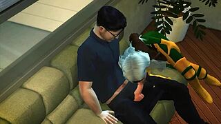 mystique in 3d cartoon anime preview with black character