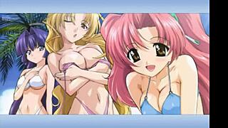 Hentai girls get nude in ecchi