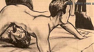 vintage erotic drawings with a steamy retro vibe for fans