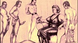 Look at this vintage erotic cartoon art from anime hentai collection.