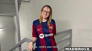 Barcelona Fan Taken by PSG Supporters in Stadium Corridors
