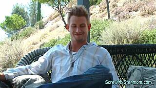 Neglected milf interacts with her stepson featuring blonde piercing