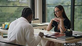 Naughty wife Sarah sneaks a secret BBC workout with intense action