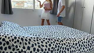 real estate agent gets drilled hard by buyer in office deal.