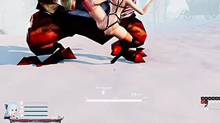 In Sword x Hime, the game ends with monster pussy edits