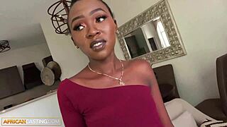 Petite african model gets taken advantage by white hung producer at casting.
