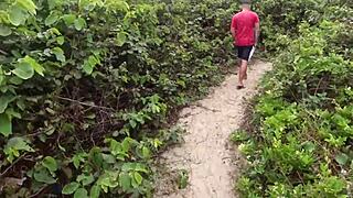Man, took the young Carioca girl to the beach to screw with the couple in the woods! 🌿
