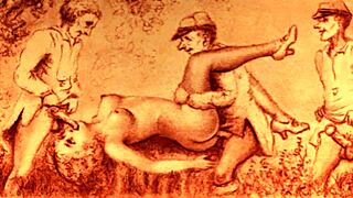 Look at this vintage erotic cartoon art from anime hentai collection.