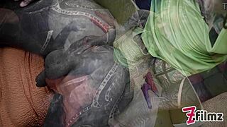 Extreme sissy anal stretching with tattooed femdom fisting a skinny slut's pierced nipples