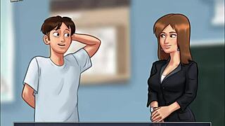 Watching Sexy Jamie Shower In Summertime Saga.