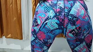 Beautiful young 18 Latina Colombian gets fucked by trainer and swallows cum