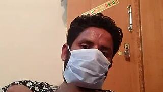 hot gay masturbation in wife's silk gown turns steamy