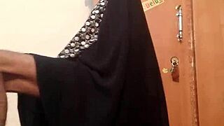 hot gay masturbation in wife's silk gown turns steamy